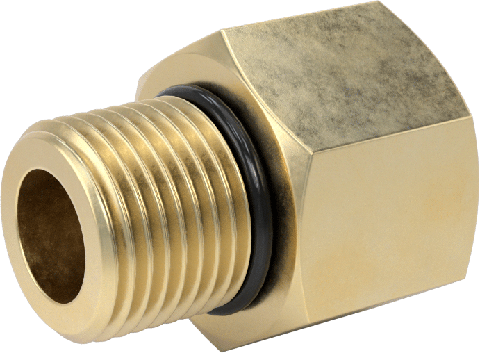 Orta Basınçlı Pirinç Dişli Boru Bağlantı Elemanı, Düz Adaptör, 1/2 NPT Dişi x 1/2 BSPP Erkek