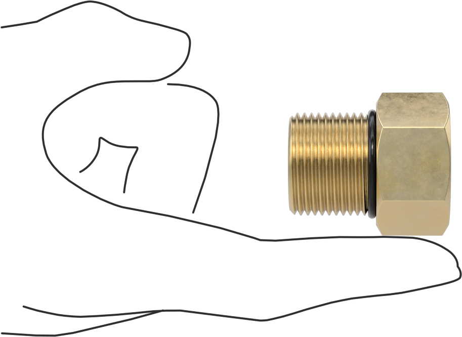 Orta Basınçlı Pirinç Dişli Boru Bağlantı Elemanı, Düz Adaptör, 3/4 NPT Dişi x 3/4 BSPP Erkek