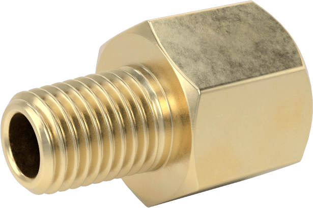 Orta Basınçlı Pirinç Dişli Boru Bağlantı Elemanı, Redüksiyon Adaptörü, 1/8 BSPT Dişi x 1/16 NPT Erkek