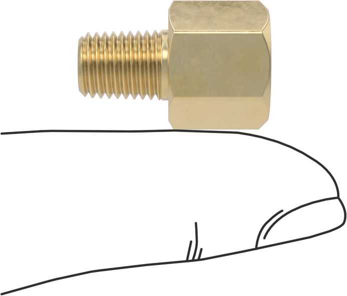 Orta Basınçlı Pirinç Dişli Boru Bağlantı Elemanı, Redüksiyon Adaptörü, 1/8 BSPT Dişi x 1/16 NPT Erkek
