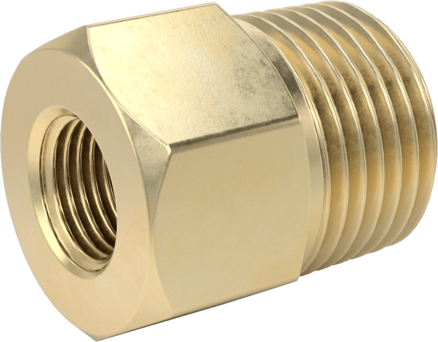 Orta Basınçlı Pirinç Dişli Boru Bağlantı Elemanı, Redüksiyon Adaptörü, 1/8 BSPT Dişi x 3/8 NPT Erkek