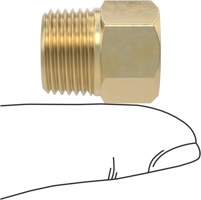 Orta Basınçlı Pirinç Dişli Boru Bağlantı Elemanı, Redüksiyon Adaptörü, 1/8 BSPT Dişi x 3/8 NPT Erkek