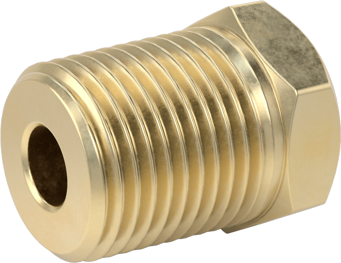 Orta Basınçlı Pirinç Dişli Boru Bağlantı Elemanı, Redüksiyon Adaptörü, 1/8 BSPT Dişi x 1/2 NPT Erkek