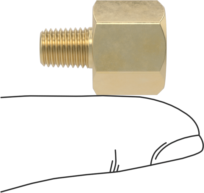 Orta Basınçlı Pirinç Dişli Boru Bağlantı Elemanı, Redüksiyon Adaptörü, 1/4 BSPT Dişi x 1/16 NPT Erkek
