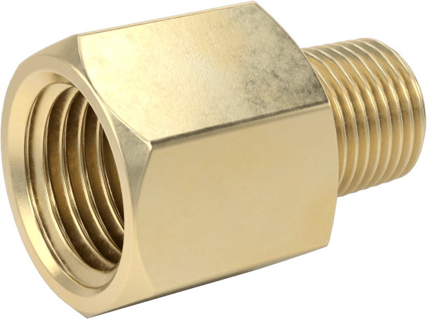 Orta Basınçlı Pirinç Dişli Boru Bağlantı Elemanı, Redüksiyon Adaptörü, 1/4 BSPT Dişi x 1/8 NPT Erkek
