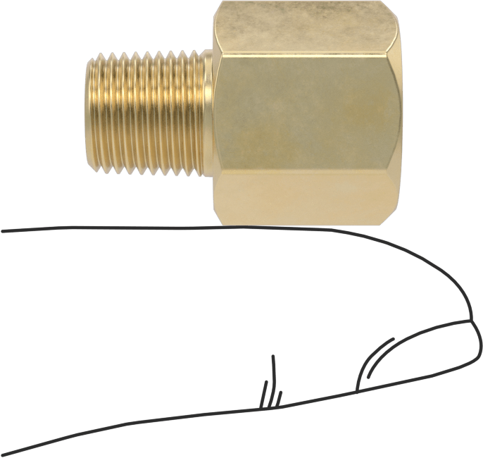 Orta Basınçlı Pirinç Dişli Boru Bağlantı Elemanı, Redüksiyon Adaptörü, 1/4 BSPT Dişi x 1/8 NPT Erkek