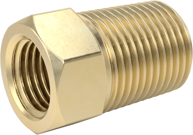 Orta Basınçlı Pirinç Dişli Boru Bağlantı Elemanı, Redüksiyon Adaptörü, 1/4 BSPT Dişi x 3/8 NPT Erkek
