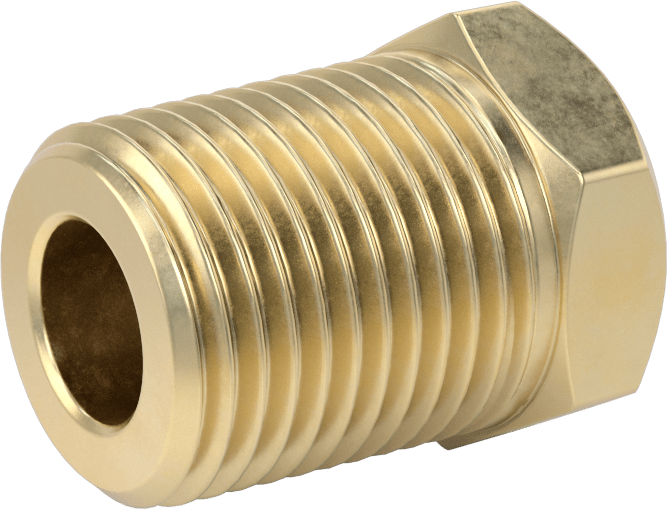 Orta Basınçlı Pirinç Dişli Boru Bağlantı Elemanı, Redüksiyon Adaptörü, 1/4 BSPT Dişi x 1/2 NPT Erkek