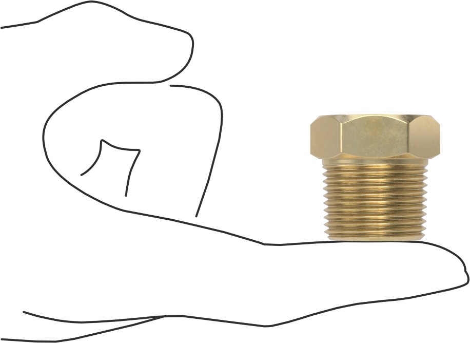 Orta Basınçlı Pirinç Dişli Boru Bağlantı Elemanı, Redüksiyon Adaptörü, 1/4 BSPT Dişi x 3/4 NPT Erkek