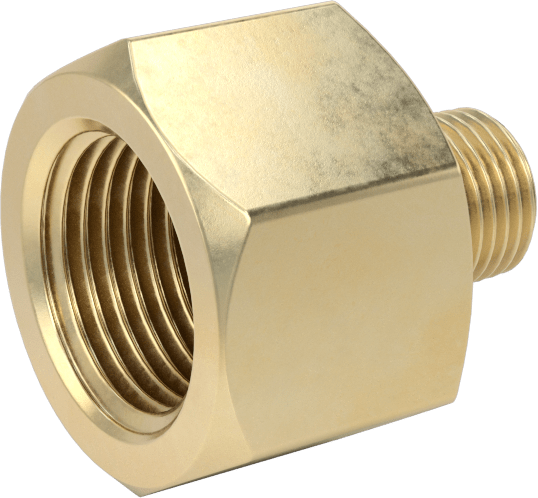 Orta Basınçlı Pirinç Dişli Boru Bağlantı Elemanı, Redüksiyon Adaptörü, 3/8 BSPT Dişi x 1/8 NPT Erkek