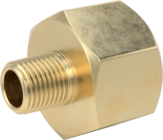 Orta Basınçlı Pirinç Dişli Boru Bağlantı Elemanı, Redüksiyon Adaptörü, 3/8 BSPT Dişi x 1/8 NPT Erkek