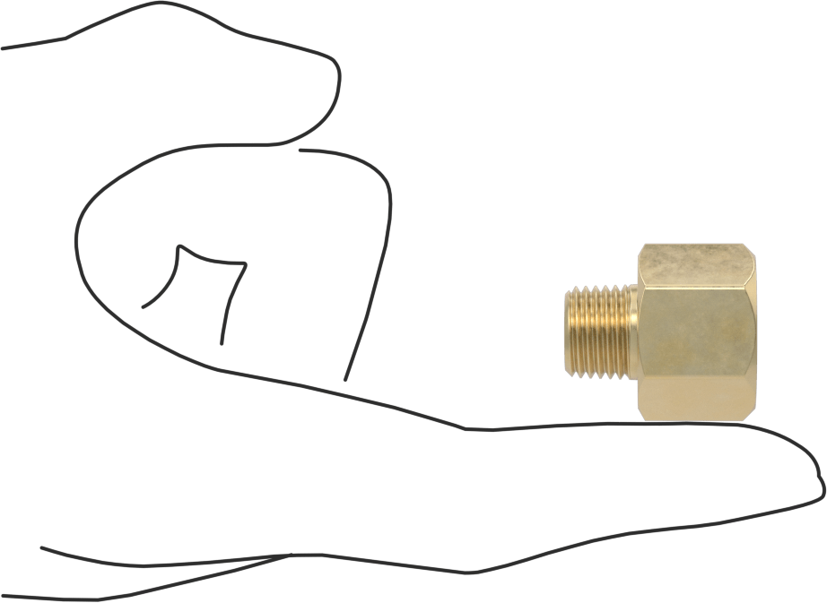 Orta Basınçlı Pirinç Dişli Boru Bağlantı Elemanı, Redüksiyon Adaptörü, 3/8 BSPT Dişi x 1/4 NPT Erkek