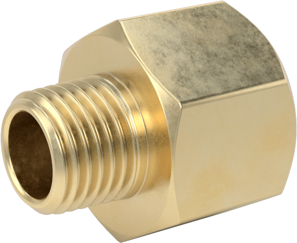 Orta Basınçlı Pirinç Dişli Boru Bağlantı Elemanı, Redüksiyon Adaptörü, 3/8 BSPT Dişi x 1/4 NPT Erkek