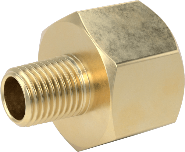 Orta Basınçlı Pirinç Dişli Boru Bağlantı Elemanı, Redüksiyon Adaptörü, 3/4 BSPT Dişi x 1/4 NPT Erkek