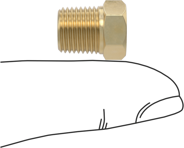 Orta Basınçlı Pirinç Dişli Boru Bağlantı Elemanı, Redüksiyon Adaptörü, 1/16 BSPP Dişi x 1/8 NPT Erkek