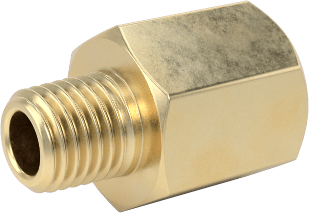 Orta Basınçlı Pirinç Dişli Boru Bağlantı Elemanı, Redüksiyon Adaptörü, 1/8 BSPP Dişi x 1/16 NPT Erkek