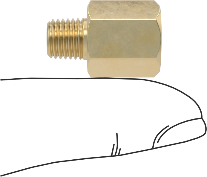 Orta Basınçlı Pirinç Dişli Boru Bağlantı Elemanı, Redüksiyon Adaptörü, 1/8 BSPP Dişi x 1/16 NPT Erkek