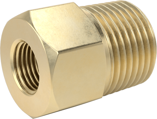 Orta Basınçlı Pirinç Dişli Boru Bağlantı Elemanı, Redüksiyon Adaptörü, 1/8 BSPP Dişi x 3/8 NPT Erkek