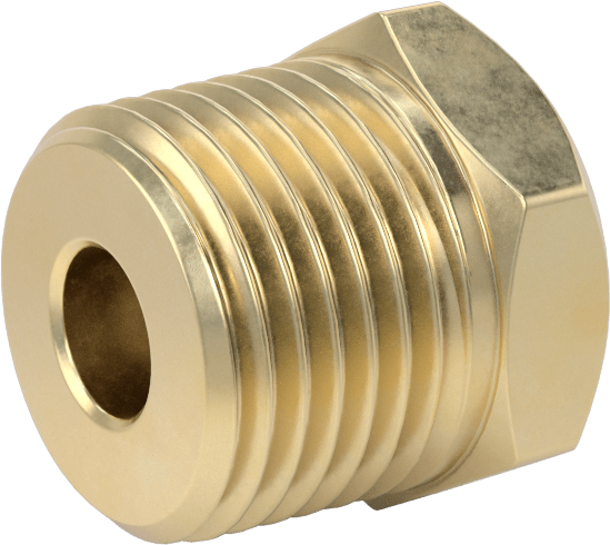 Orta Basınçlı Pirinç Dişli Boru Bağlantı Elemanı, Redüksiyon Adaptörü, 1/8 BSPP Dişi x 1/2 NPT Erkek