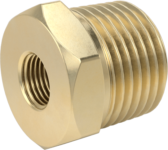 Orta Basınçlı Pirinç Dişli Boru Bağlantı Elemanı, Redüksiyon Adaptörü, 1/8 BSPP Dişi x 1/2 NPT Erkek
