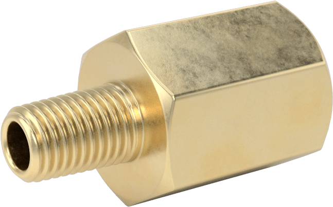 Orta Basınçlı Pirinç Dişli Boru Bağlantı Elemanı, Redüksiyon Adaptörü, 1/4 BSPP Dişi x 1/16 NPT Erkek