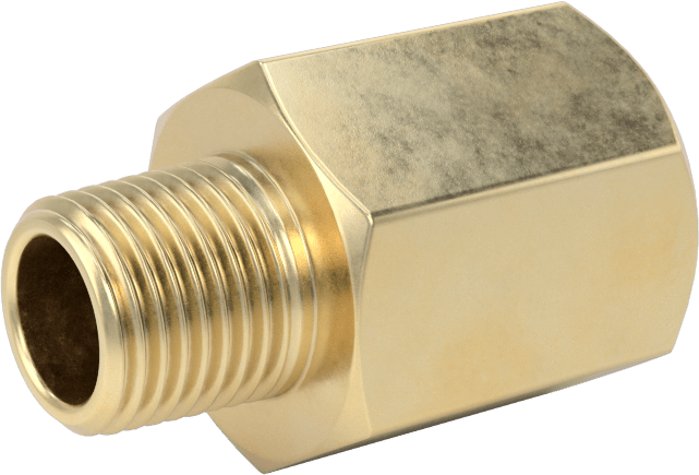 Orta Basınçlı Pirinç Dişli Boru Bağlantı Elemanı, Redüksiyon Adaptörü, 1/4 BSPP Dişi x 1/8 NPT Erkek