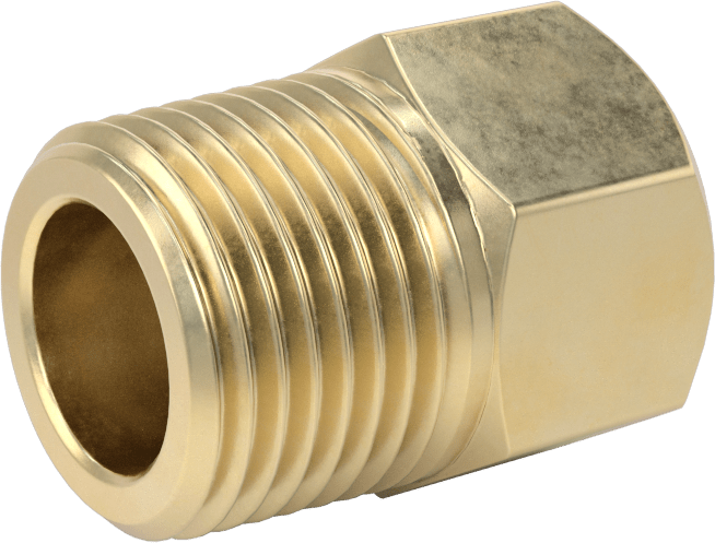 Orta Basınçlı Pirinç Dişli Boru Bağlantı Elemanı, Redüksiyon Adaptörü, 1/4 BSPP Dişi x 3/8 NPT Erkek
