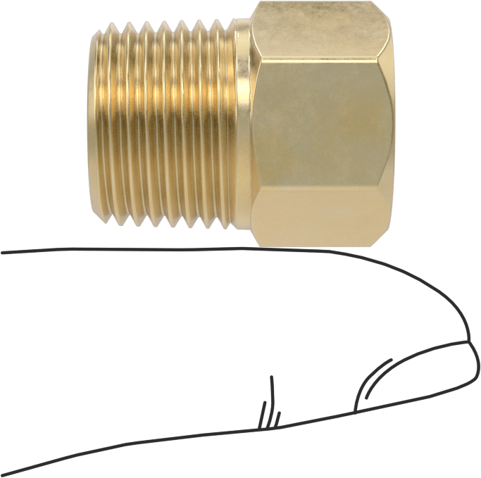Orta Basınçlı Pirinç Dişli Boru Bağlantı Elemanı, Redüksiyon Adaptörü, 1/4 BSPP Dişi x 3/8 NPT Erkek