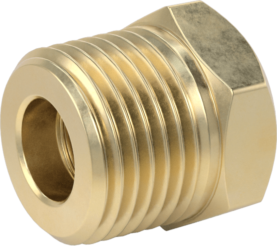 Orta Basınçlı Pirinç Dişli Boru Bağlantı Elemanı, Redüksiyon Adaptörü, 1/4 BSPP Dişi x 1/2 NPT Erkek