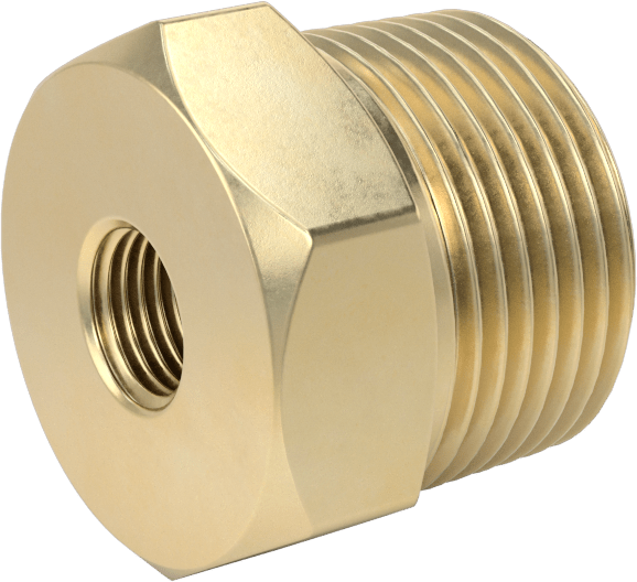 Orta Basınçlı Pirinç Dişli Boru Bağlantı Elemanı, Redüksiyon Adaptörü, 1/4 BSPP Dişi x 1 NPT Erkek
