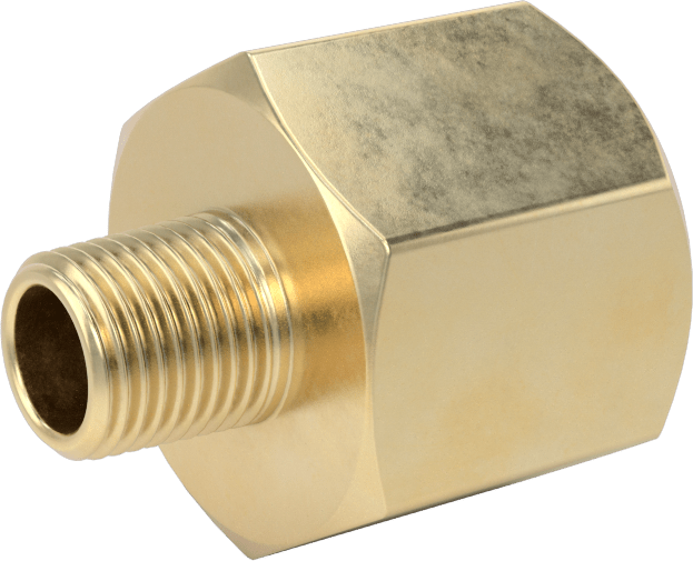 Orta Basınçlı Pirinç Dişli Boru Bağlantı Elemanı, Redüksiyon Adaptörü, 3/8 BSPP Dişi x 1/8 NPT Erkek