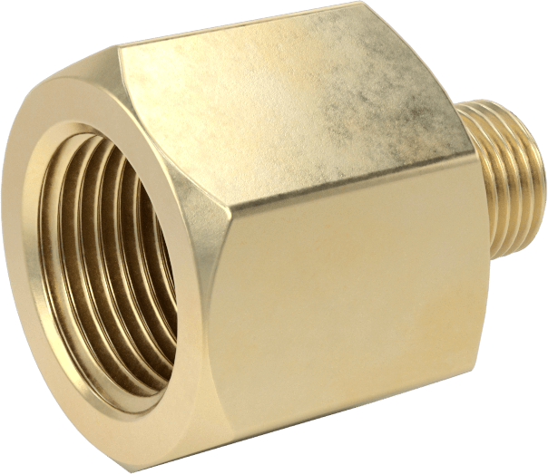 Orta Basınçlı Pirinç Dişli Boru Bağlantı Elemanı, Redüksiyon Adaptörü, 3/8 BSPP Dişi x 1/8 NPT Erkek