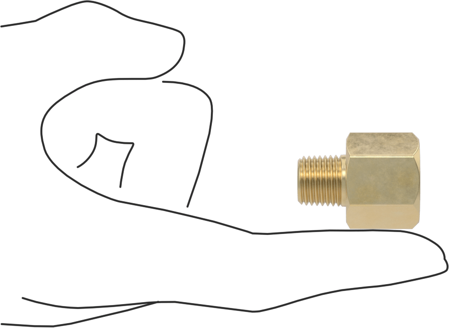 Orta Basınçlı Pirinç Dişli Boru Bağlantı Elemanı, Redüksiyon Adaptörü, 3/8 BSPP Dişi x 1/4 NPT Erkek