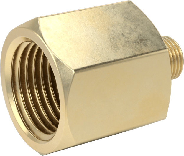 Orta Basınçlı Pirinç Dişli Boru Bağlantı Elemanı, Redüksiyon Adaptörü, 1/2 BSPP Dişi x 1/8 NPT Erkek