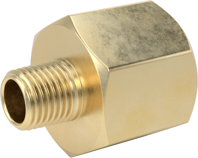 Orta Basınçlı Pirinç Dişli Boru Bağlantı Elemanı, Redüksiyon Adaptörü, 3/4 BSPP Dişi x 1/4 NPT Erkek