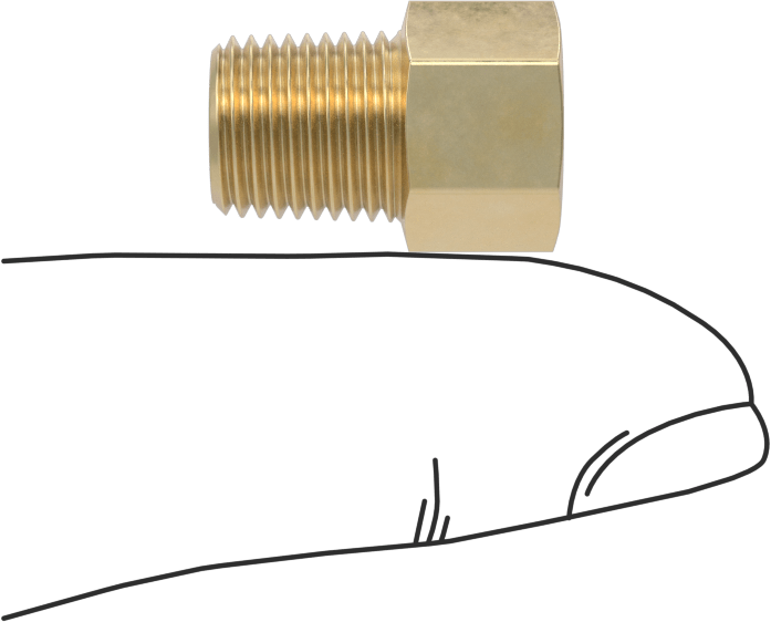 Orta Basınçlı Pirinç Dişli Boru Bağlantı Elemanı, Redüksiyon Adaptörü, 1/16 NPT Dişi x 1/8 BSPT Erkek