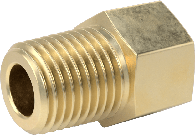 Orta Basınçlı Pirinç Dişli Boru Bağlantı Elemanı, Redüksiyon Adaptörü, 1/16 NPT Dişi x 1/8 BSPT Erkek