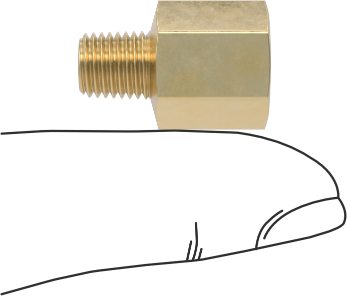 Orta Basınçlı Pirinç Dişli Boru Bağlantı Elemanı, Redüksiyon Adaptörü, 1/8 NPT Dişi x 1/16 BSPT Erkek