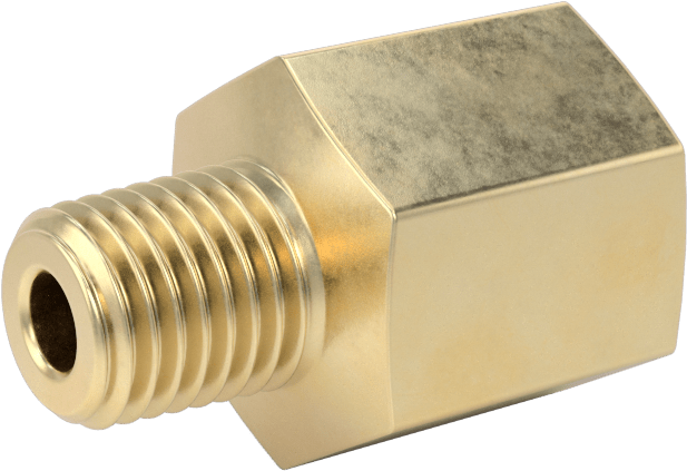 Orta Basınçlı Pirinç Dişli Boru Bağlantı Elemanı, Redüksiyon Adaptörü, 1/8 NPT Dişi x 1/16 BSPT Erkek