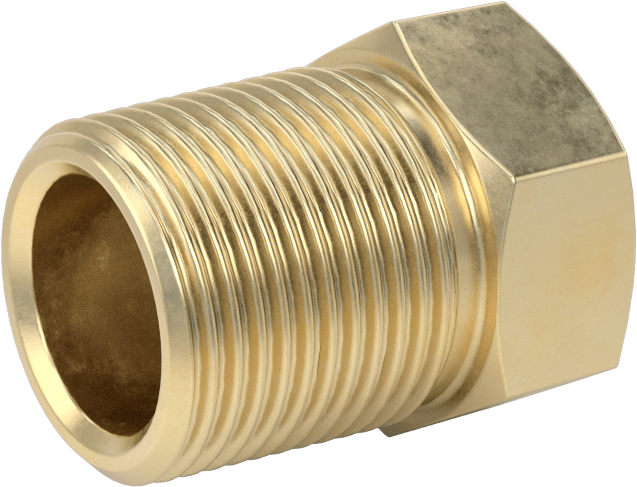 Orta Basınçlı Pirinç Dişli Boru Bağlantı Elemanı, Redüksiyon Adaptörü, 1/8 NPT Dişi x 1/4 BSPT Erkek