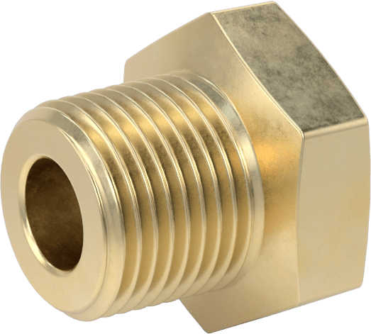 Orta Basınçlı Pirinç Dişli Boru Bağlantı Elemanı, Redüksiyon Adaptörü, 1/8 NPT Dişi x 3/8 BSPT Erkek