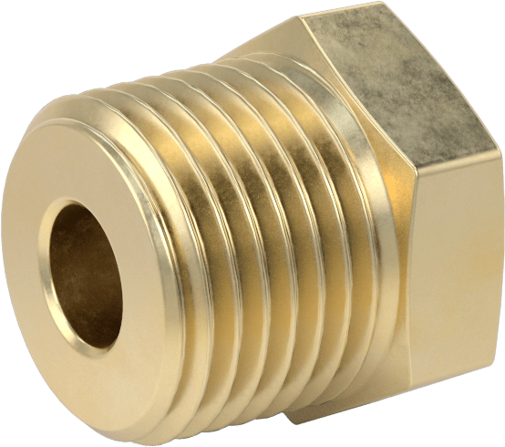 Orta Basınçlı Pirinç Dişli Boru Bağlantı Elemanı, Redüksiyon Adaptörü, 1/8 NPT Dişi x 1/2 BSPT Erkek