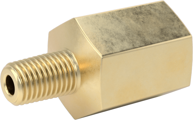 Orta Basınçlı Pirinç Dişli Boru Bağlantı Elemanı, Redüksiyon Adaptörü, 1/4 NPT Dişi x 1/16 BSPT Erkek