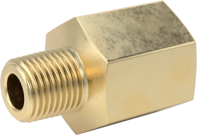 Orta Basınçlı Pirinç Dişli Boru Bağlantı Elemanı, Redüksiyon Adaptörü, 1/4 NPT Dişi x 1/8 BSPT Erkek