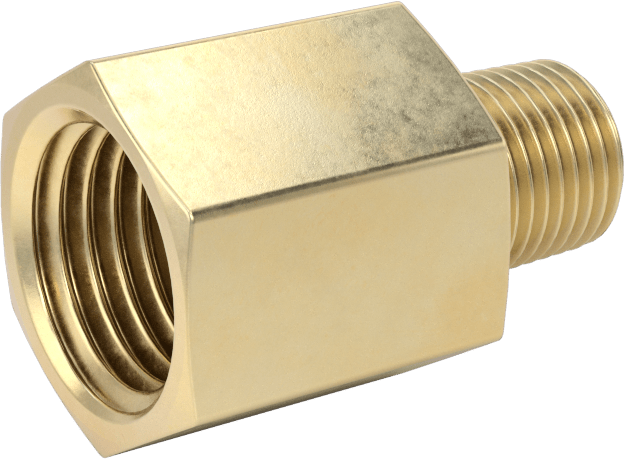 Orta Basınçlı Pirinç Dişli Boru Bağlantı Elemanı, Redüksiyon Adaptörü, 1/4 NPT Dişi x 1/8 BSPT Erkek