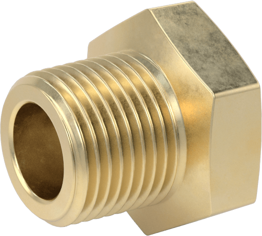 Orta Basınçlı Pirinç Dişli Boru Bağlantı Elemanı, Redüksiyon Adaptörü, 1/4 NPT Dişi x 3/8 BSPT Erkek