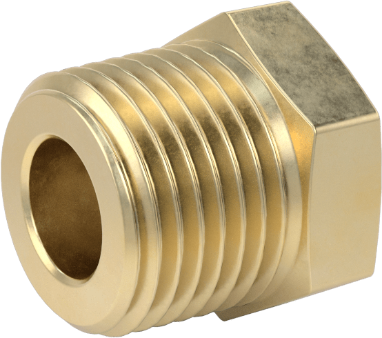 Orta Basınçlı Pirinç Dişli Boru Bağlantı Elemanı, Redüksiyon Adaptörü, 1/4 NPT Dişi x 1/2 BSPT Erkek