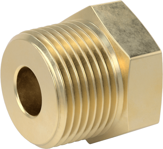 Orta Basınçlı Pirinç Dişli Boru Bağlantı Elemanı, Redüksiyon Adaptörü, 1/4 NPT Dişi x 3/4 BSPT Erkek