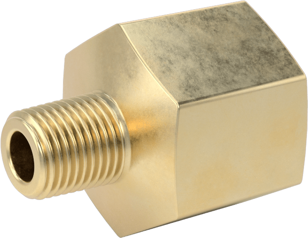 Orta Basınçlı Pirinç Dişli Boru Bağlantı Elemanı, Redüksiyon Adaptörü, 3/8 NPT Dişi x 1/8 BSPT Erkek