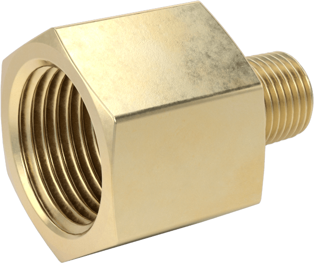 Orta Basınçlı Pirinç Dişli Boru Bağlantı Elemanı, Redüksiyon Adaptörü, 3/8 NPT Dişi x 1/8 BSPT Erkek